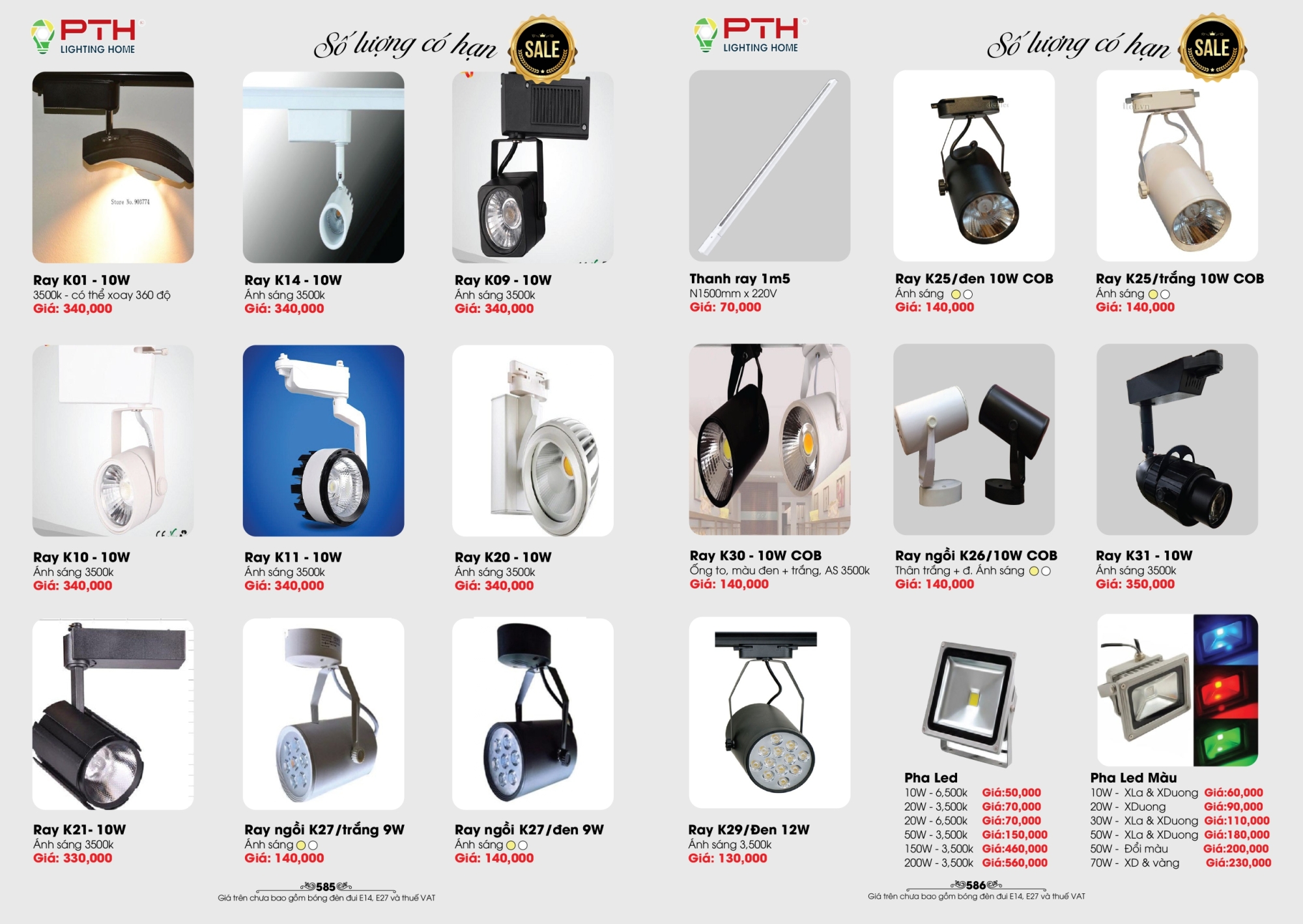 Bảng giá đèn trang trí PTH Lighting Home 2026